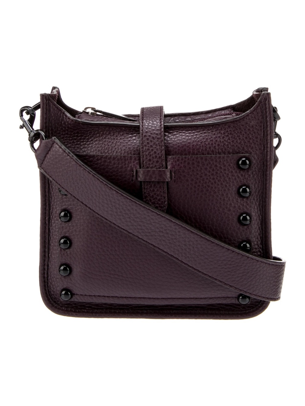 Rebecca Minkoff Pebbled Leather Crossbody Bag in Deep Plum